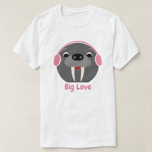 Leuk Dier 'Big Love' Walrus T-shirt (Design voorkant)