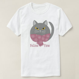 Leuk Dier 'Feline Fine' Kat T-shirt