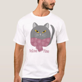 Leuk Dier 'Feline Fine' Kat T-shirt