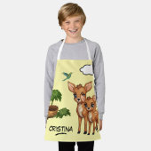 Leuk dier Herten vogelboom gepersonaliseerde naam  Schort (Gedragen)