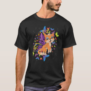 Leuk dier huisdier kat eigenaar magische vlinder k t-shirt