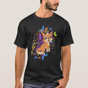Leuk dier huisdier kat eigenaar magische vlinder k t-shirt