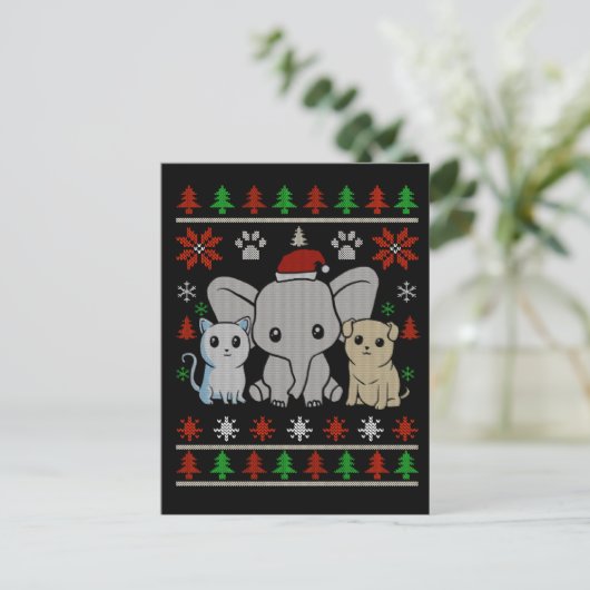 Leuk Dier Kerst briefkaart (Staand voorkant)