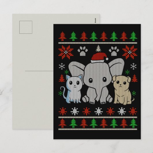 Leuk Dier Kerst briefkaart (Voorkant / Achterkant)