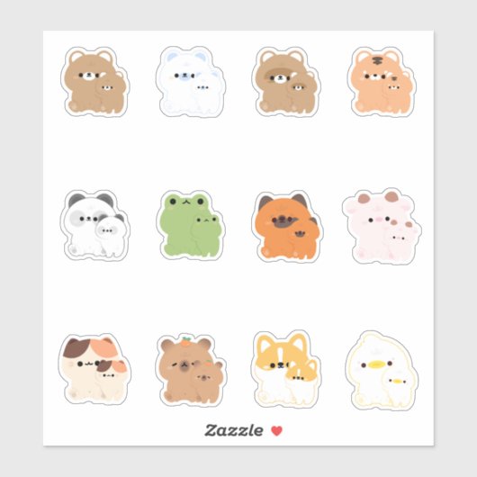 Leuk dier met pluche sticker (Vel)