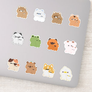 Leuk dier met pluche sticker