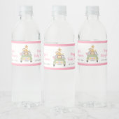 Leuk Dier Oerwoud Safari Roze Baby Meisje Douche Waterfles Etiket (Flessen)