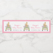 Leuk Dier Oerwoud Safari Roze Baby Meisje Douche Waterfles Etiket (Enkel label)