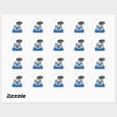 Leuk dier Polar Beer terug naar school Ronde Sticker (Vel)
