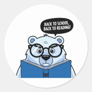 Leuk dier Polar Beer terug naar school Ronde Sticker