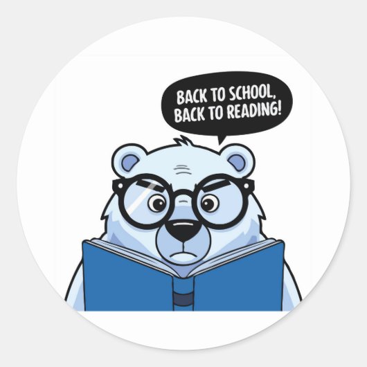 Leuk dier Polar Beer terug naar school Ronde Sticker (Voorkant)