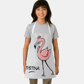 Leuk dier roze flamingo gepersonaliseerde naam kin schort (Insitu)