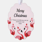 Leuk Dier Roze Flamingo Santa Foto Kerstmis Ornament Kaart (Links)