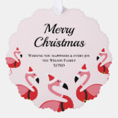 Leuk Dier Roze Flamingo Santa Foto Kerstmis Ornament Kaart (Voorkant)