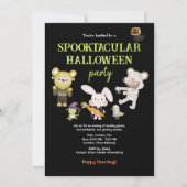 Leuk dier spooktacular Halloween Kinder partij Kaart (Voorkant)