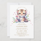 Leuk dier tijger sterren blush roze Baby shower Kaart (Voorkant)