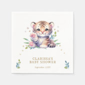 Leuk Dier Tijger Sterren Wit Baby shower Servet (Voorkant)