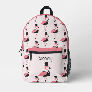 Leuk Dier Tuxedo Roze Flamingo Kinder naam Bedrukte Rugzak