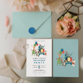 Leuk dier verjaardag partij muziek band voor kinde save the date