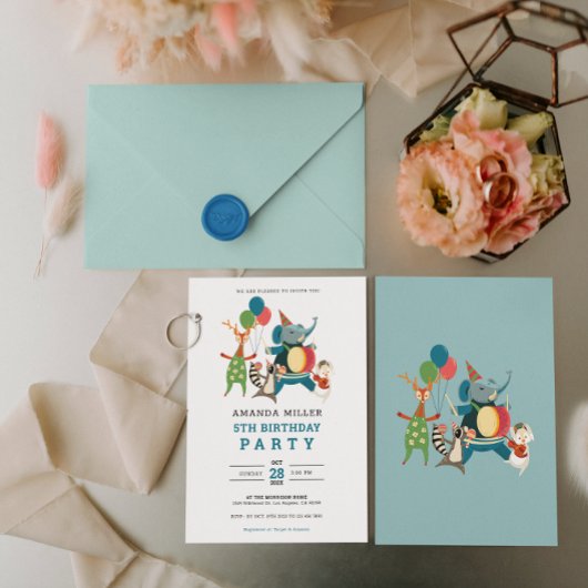 Leuk dier verjaardag partij muziek band voor kinde save the date