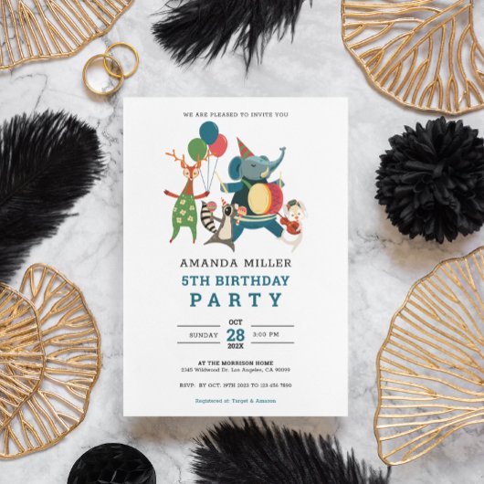 Leuk dier verjaardag partij muziek band voor kinde save the date