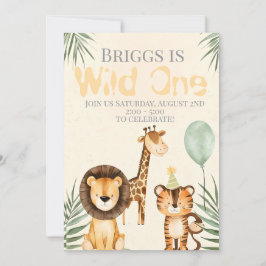Leuk Dier Wild Een Verjaardag Uitnodiging