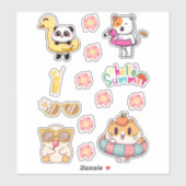 Leuk Dierenblad voor de zomer voor kinderen en lie Sticker (Vel)