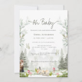 Leuk Dierenbos Neutraal Baby shower Kaart (Voorkant)