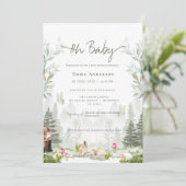 Leuk Dierenbos Neutraal Baby shower Kaart (Staand voorkant)
