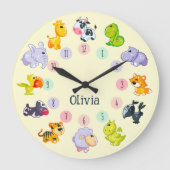 Leuk Dierenthema, Aangepaste naam, Gepersonaliseer Grote Klok (Voorkant)