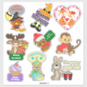 Leuk dierenvakantie assortiment sticker (Vel)