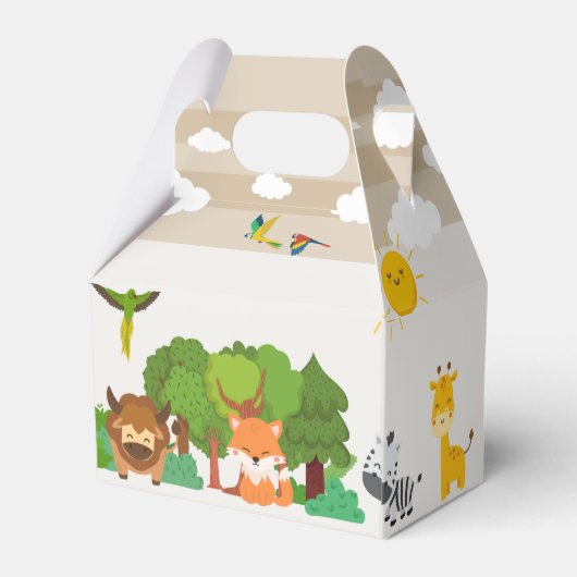 Leuk dierenverjaardagsfeestje in oerwoud bedankdoosjes (Achterkant)