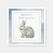 Leuk Dierlijk Blauw Waterverf Baby shower Servet (Voorkant)
