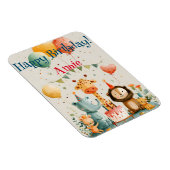 Leuk dierlijk kinder ontwerp met verjaardagselemen magneet (Rechterzijde)