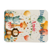 Leuk dierlijk kinder ontwerp met verjaardagselemen magneet (Horizontaal)