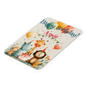 Leuk dierlijk kinder ontwerp met verjaardagselemen magneet (Linkerzijde)