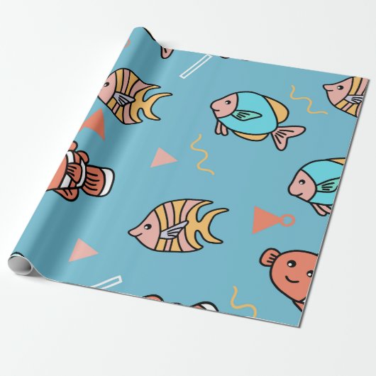 Leuk Dierlijk Ontwerp Naadloos Patroondocument Cadeaupapier (Uitgerold)