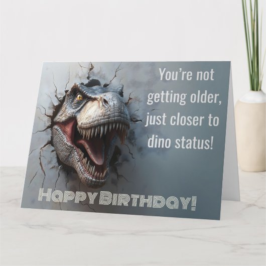 Leuk Dino T-rex verjaardagsontwerp Kaart (Voorkant)