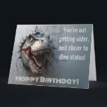 Leuk Dino T-rex verjaardagsontwerp Kaart<br><div class="desc">zijn leuke en gedurfde ontwerp is voorzien van een felle T-Rex die door een muur knalt, wat opwinding en humor toevoegt aan elke gelegenheid. Ideaal voor dinosaurusliefhebbers en degenen die genieten van een beetje actievol plezier op hun speciale dag. Maak uw verjaardag of evenement onvergetelijk met dit opvallende en humoristische...</div>