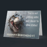 Leuk Dino T-rex verjaardagsontwerp Kaart<br><div class="desc">zijn leuke en gedurfde ontwerp is voorzien van een felle T-Rex die door een muur knalt, wat opwinding en humor toevoegt aan elke gelegenheid. Ideaal voor dinosaurusliefhebbers en degenen die genieten van een beetje actievol plezier op hun speciale dag. Maak uw verjaardag of evenement onvergetelijk met dit opvallende en humoristische...</div>