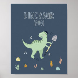 Leuk Dinosaurius Opgraving Bord Poster