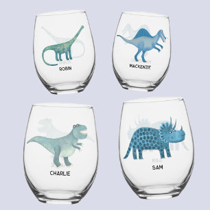 Leuk dinosaurus gepersonaliseerd glas