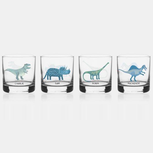 Leuk dinosaurus gepersonaliseerd glas (Achterkant)