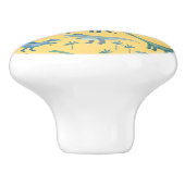 Leuk dinosaurus patroon blauw geel keramische knop (Zijkant)