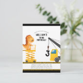 Leuk dinosaurus verjaardagsfeestje kaart (Staand voorkant)