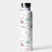 Leuk dinosauruspatroon Gepersonaliseerde naam Kind Waterfles (Rechts)