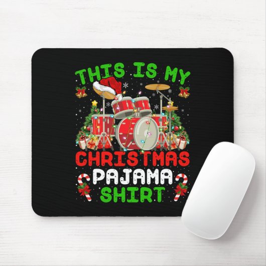 Leuk Dit is mijn kerst pyjama drum kit kerst Muismat (Met muis)