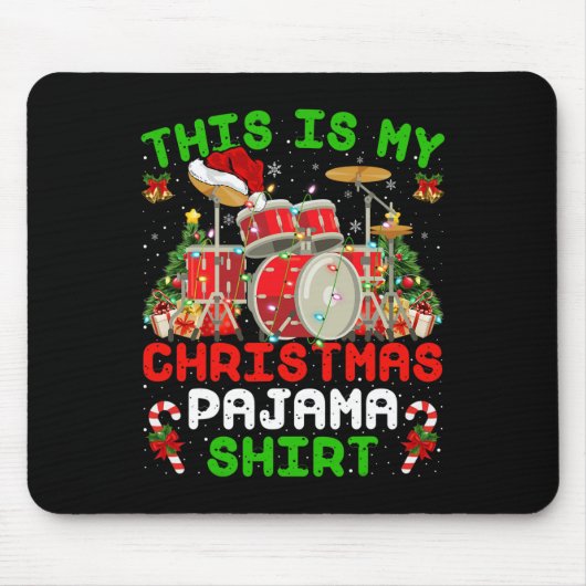 Leuk Dit is mijn kerst pyjama drum kit kerst Muismat (Voorkant)
