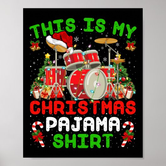 Leuk Dit is mijn kerst pyjama drum kit kerst Poster (Voorkant)