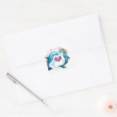 Leuk Dolfijnenpaar | Romantische bruiloft Vierkante Sticker (Envelop)